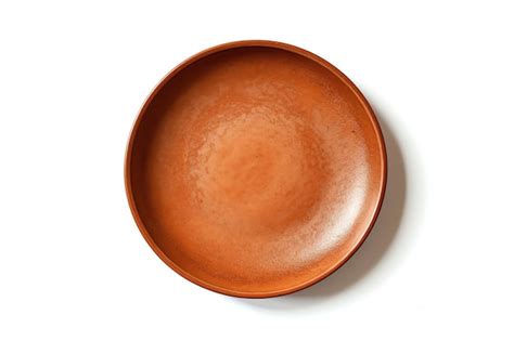 premium photo  brown plate   white background