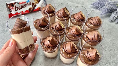 Kinder bueno dessert shots easy and yummy no bake mini dessert cups ...