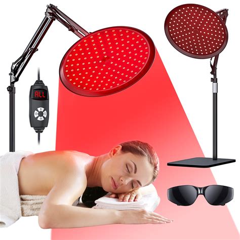 QRQ Red Light Therapy, Red Infrared Light Therapy Lamp with Stand for