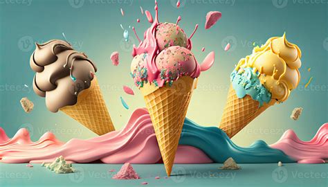 Ice Cream In Waffle Cone Zoom Backgrounds, 49% OFF