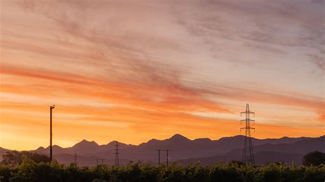 power lines at autumn sunset on Behance