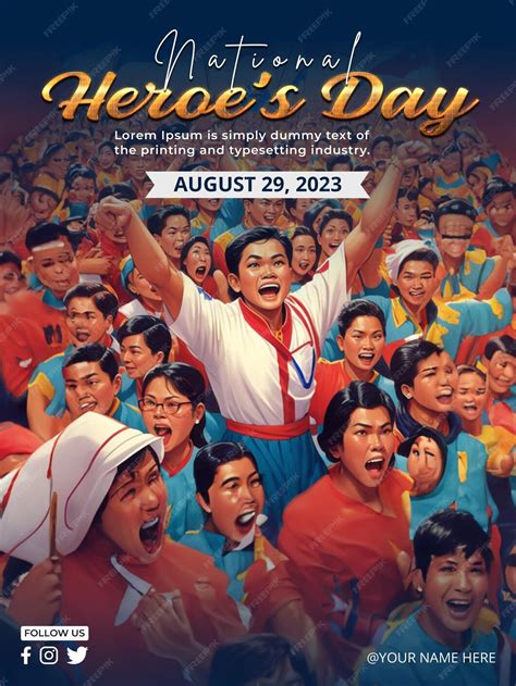 Premium PSD | Psd philippines national heroes day poster template