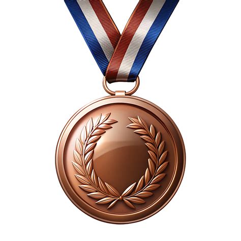 realistic bronze medal isolated  transparent background  png