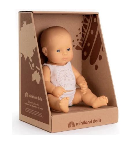 Miniland Baby Doll Caucasian Girl - 32cm (Boxed) - PLAY-Dolls & Acc ...