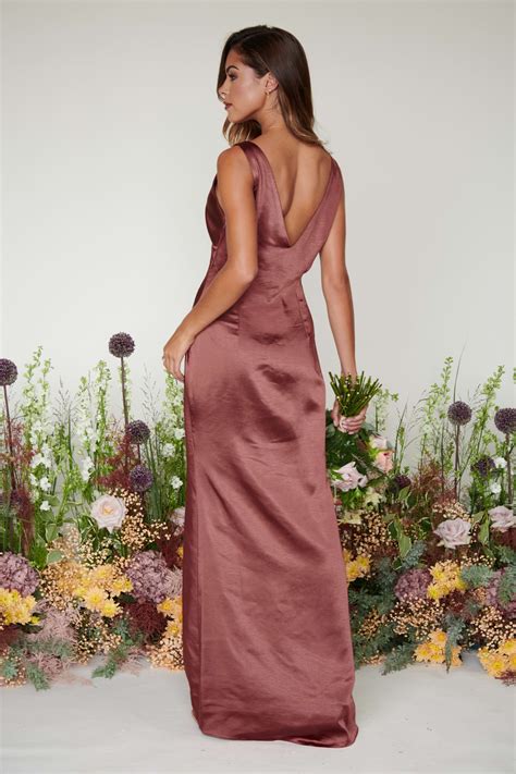 Piper Maxi Bridesmaid Dress - Matte Mahogany – Pretty Lavish