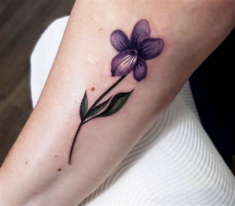 Blue Violet Flower Tattoo