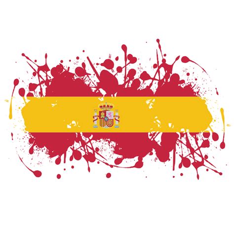 Spanish flag paint splatter - Openclipart