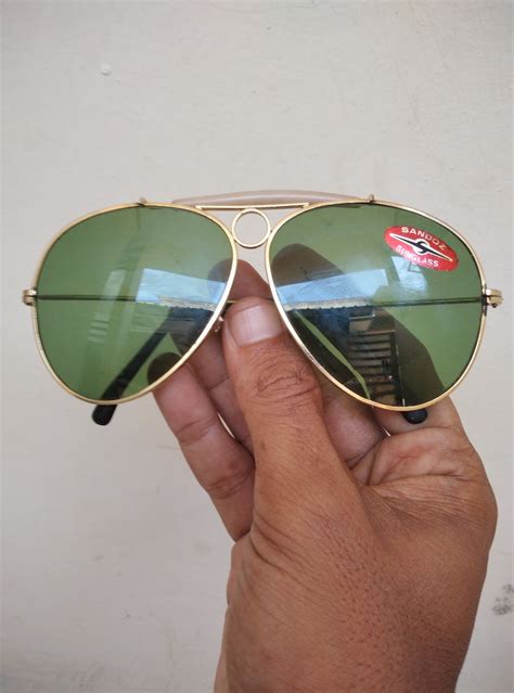 sandoz sunglasslensa kaca warna hijau antik lainnya  carousell