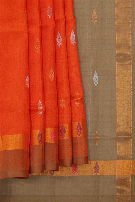 uppada silk orange saree kalanjali