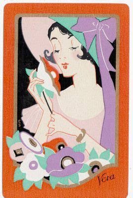 Playing Cards Swap Cards Stunning Vintage Lady Deco US Named Vera EXC