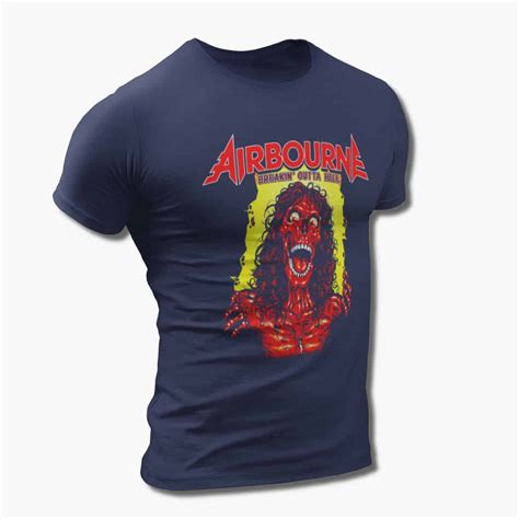 Airbourne Band T-Shirt, Airbourne Breakin’ Outta Hell Artwork Tee Shirt ...