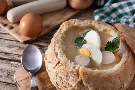 Zurek. Traditional Polish Soup Stock Photo - Image of dough, boiled ...