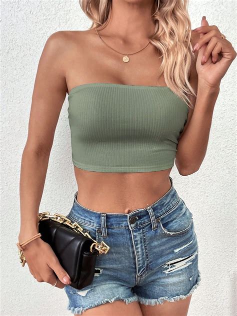 Women Tops | Cropped tube top, Tube top, Clothes for women