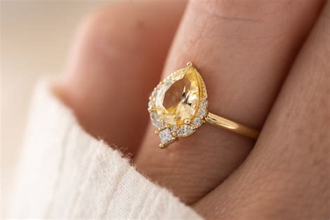 The Charlotte Ring - 1.8 CT Pear Yellow Sapphire – Lavender Creek Gems