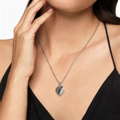 Sculpted Cable Heart Locket Sterling Silver, 23mm – Long's Jewelers