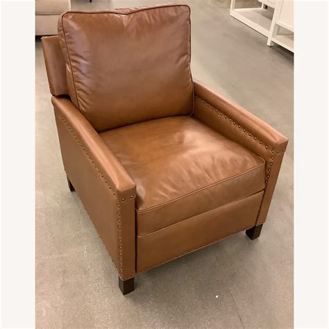 Pottery Barn Tyler Leather Recliner Vintage Caramel - AptDeco