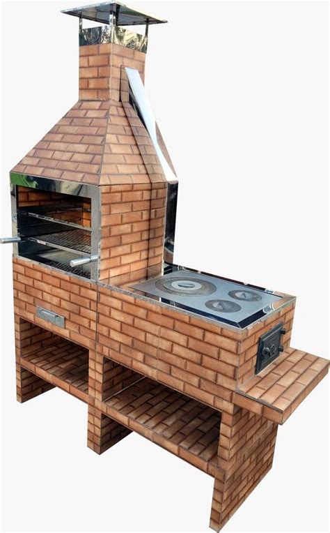 Churrasqueira Pré Montada Com Fogão A Lenha - Comprar Churrasqueira 72 Pré-Moldada Revestida Terracota Com Fogão P ...