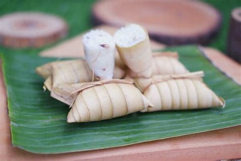 Glutinous Rice Wrapped In Bamboo Leaves Stock Photos, Images and ...