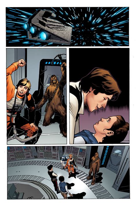 An energetic Luke, bickering and playful Han and Leia, and Artoo