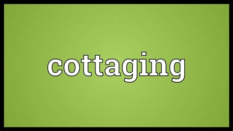 Cottaging Meaning - YouTube