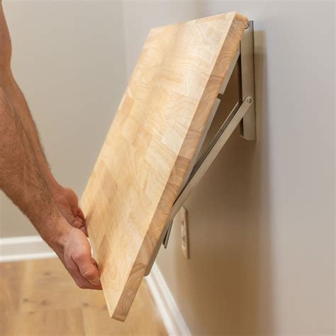 Space-Saving Foldaway Workbench, Wall-Mounted Butcher Block Table