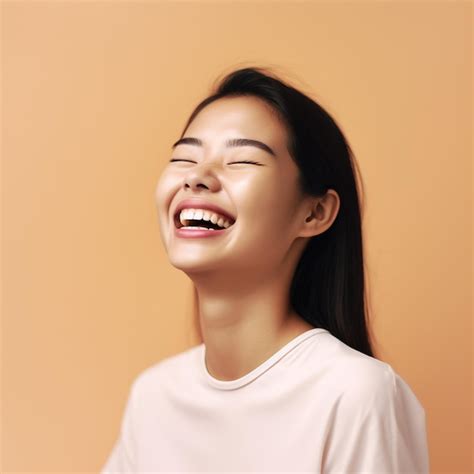 Premium Photo | Person smiling mouth open asian portrait