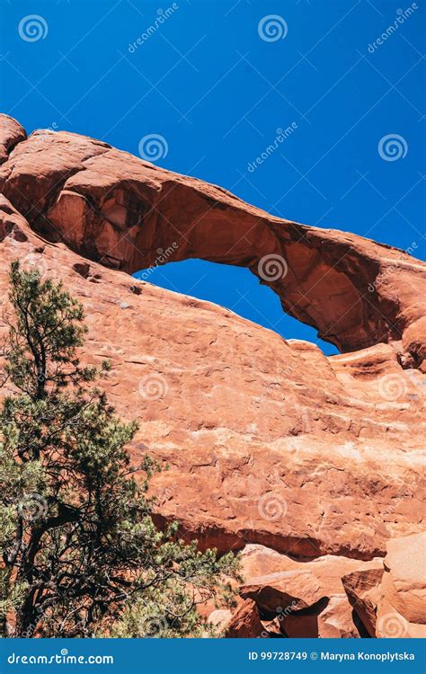 natural stone arch arches national park utah usa stock image image