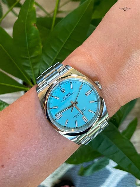 Rolex Oyster Perpetual 36mm Turquoise Blue Tiffany Dial 126000 Complete