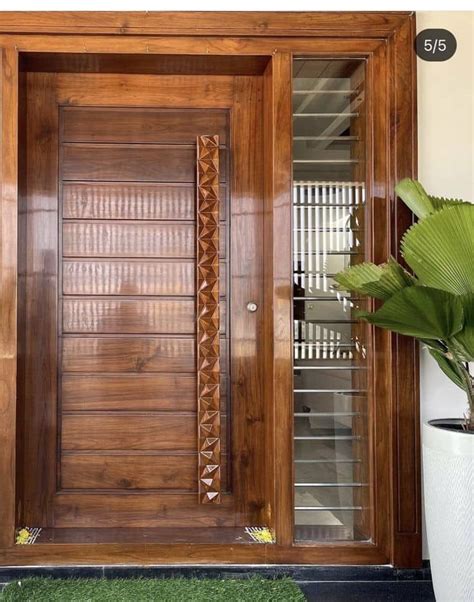 puerta de madera  paneles de vidrio home main door design entrance