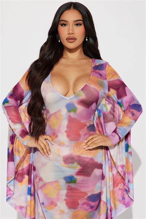 Mariposa Mesh Maxi Dress - Pink/combo | Fashion Nova