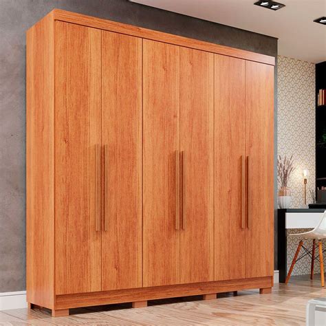 Guarda Roupa Casal Com Pé - Guarda-roupa Casal Com Pé 6 Portas 2 Gavetas Recife Sallêto Cinamomo