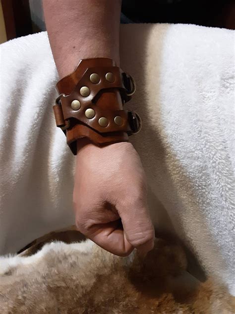 Leather Cuff Bracelet Men Leather Cuff Bracelet Wide Leather - Etsy