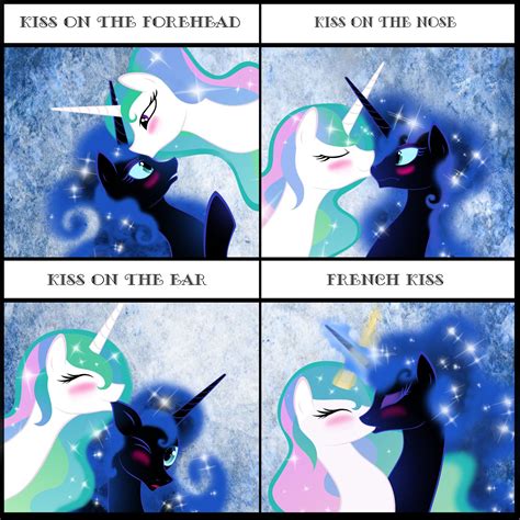 Luna and celestia kissing chart | My little pony drawing, My little