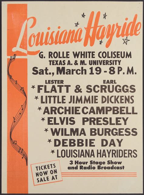 Lot Detail - 1955 Louisiana Hayride Concert Poster Featuring Elvis Presley