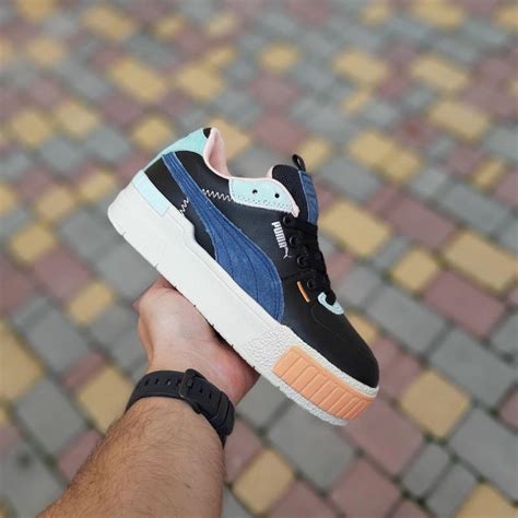 Зимние женские кроссовки на меху puma cali черные/белые (пума кали ...