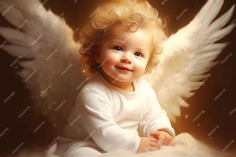 Premium AI Image | baby boy with angel wings