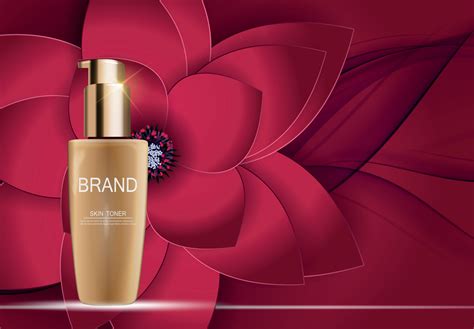 Skin Toner Bottle Tube Template for Ads or Magazine Background. 3D ...