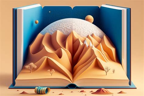 premium ai image colorful illustration   open book  planet