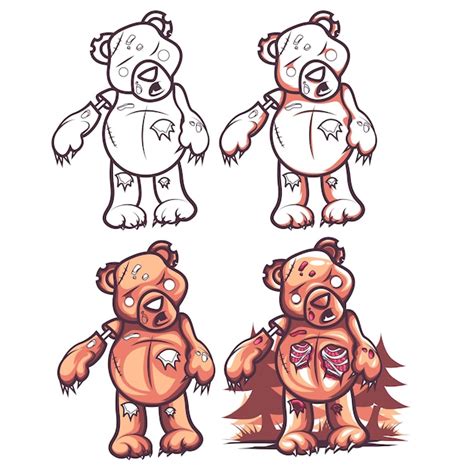 Premium Vector | Creepy bear