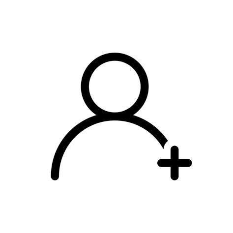 Add user icon vector in line style. Social media button concept