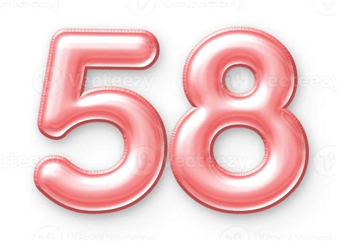 58 Number Balloon Pink 24652363 PNG