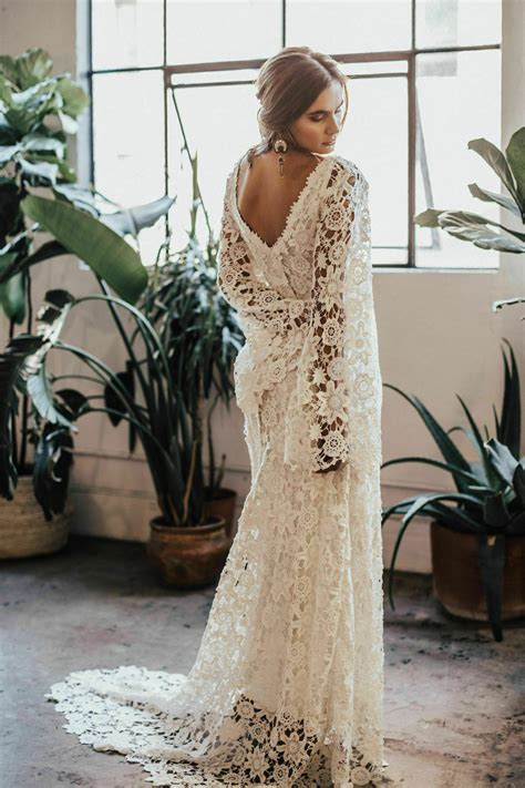 Vintage Wedding Dress With Lace Sleeves