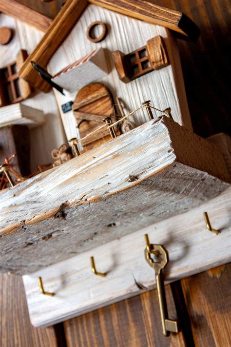 Handmade Wooden Key Holder, Wooden Houses, Wall Hanging Key Holder - Etsy