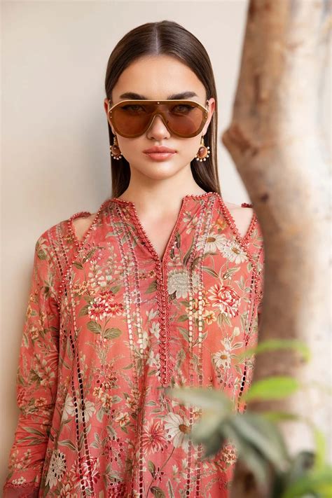 Maria B Peach Digital Printed Lawn Collection Replica - SHRENZ