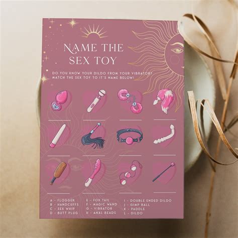 EDITABLE Name The Sex Toy Game - Celestial Bachelorette Games