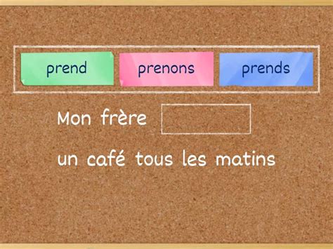 verbe prendre conjugaison complete  sentence