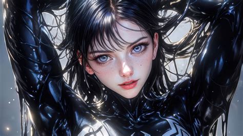 3885d | Anime Girl, Venom, Symbiote, 4K Wallpaper 4K HD