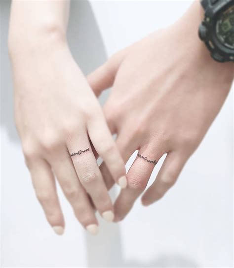 perfect couple tattoo design ideas couple ring finger tattoos