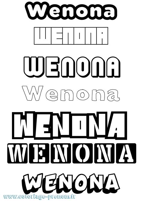 Coloriage du prénom Wenona : à Imprimer ou Télécharger facilement