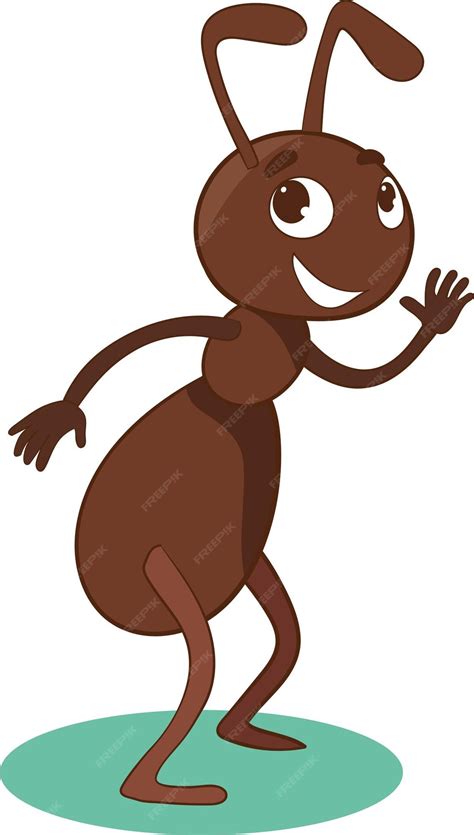 Formiga Marrom Desenho - Uma imagem de desenho animado de uma formiga marrom acenando e sorrindo ...